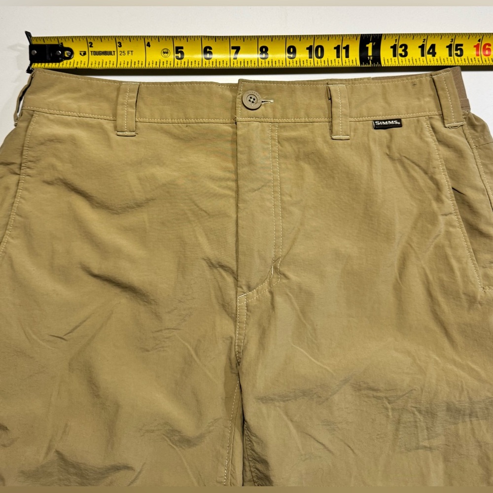 Simms Mens 32 Super-light Fishing Hiking Pants 100% Nylon Wicking Quick Dry Tan - Picture 10 of 13